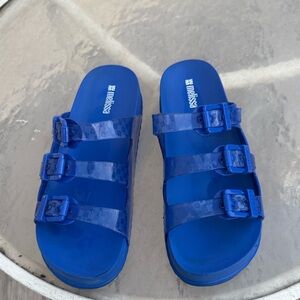 Melissa Cobalt  Blue Triple-Strap Sandals
